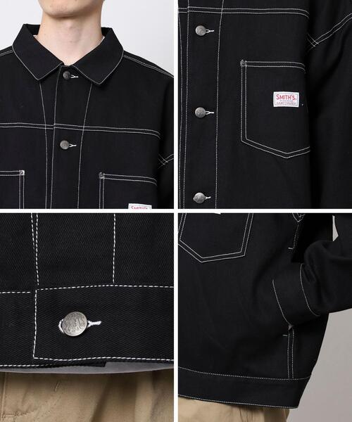 SMITH'S（スミス）の「SMITH'S(スミス)別注 トラッカージャケット（デニムジャケット・メンズ・ブラック/ネイビー・SMALL/MEDIUM/LARGE/X-LARGE）」の19枚目の写真