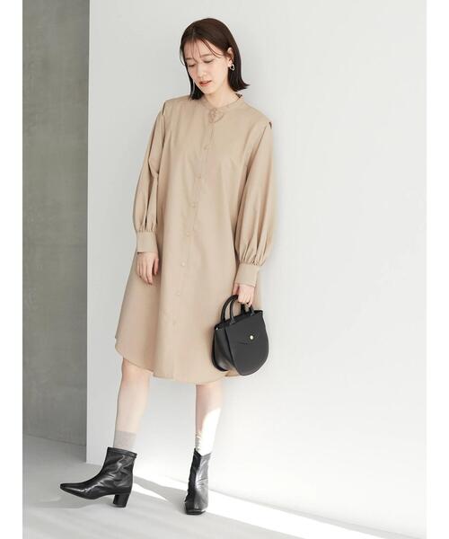 Green　Parks（グリーンパークス）の「ビエラ肩タックワンピース＊＊（ワンピース・レディース・ベージュ/サックスブルー・FREE）」の13枚目の写真