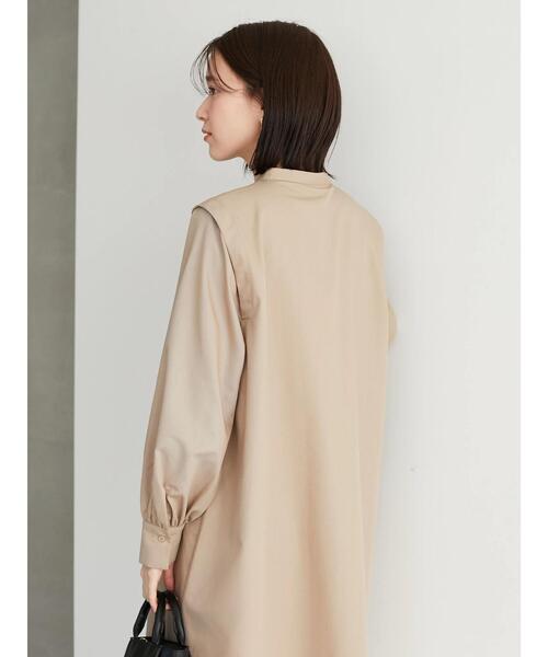 Green　Parks（グリーンパークス）の「ビエラ肩タックワンピース＊＊（ワンピース・レディース・ベージュ/サックスブルー・FREE）」の8枚目の写真