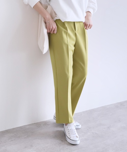 reca（レカ）の「美シルエットジョーゼットテーパードパンツ（スラックス・レディース・ブラック/ベージュ/ブルー/グリーン/ダークグリーン/パープル/グリーン系1/グリーン系2/ラベンダー・M/L）」の6枚目の写真