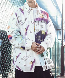 rovtski PREMIUM LS SHIRT/プレミアム 総柄 オーバーサイズシャツ 長袖