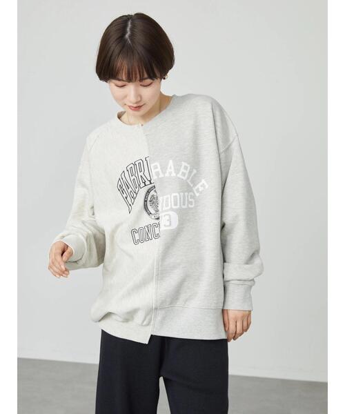 AMERICAN HOLIC（アメリカンホリック）の「切り替えロゴ裏毛プルオーバー（スウェット・レディース・ホワイト系その他/グレー系その他・FREE）」の3枚目の写真