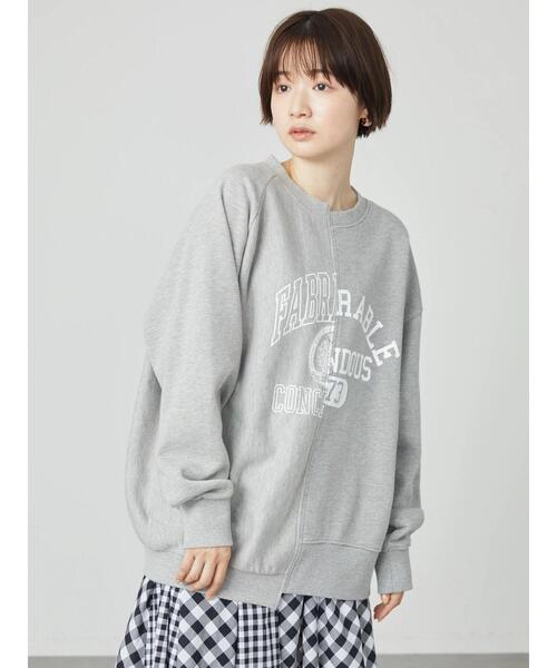 AMERICAN HOLIC（アメリカンホリック）の「切り替えロゴ裏毛プルオーバー（スウェット・レディース・ホワイト系その他/グレー系その他・FREE）」の7枚目の写真