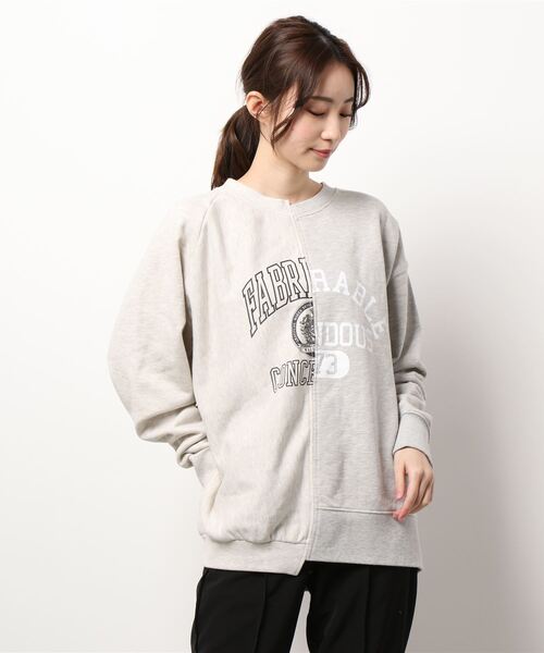 AMERICAN HOLIC（アメリカンホリック）の「切り替えロゴ裏毛プルオーバー（スウェット・レディース・ホワイト系その他/グレー系その他・FREE）」の12枚目の写真