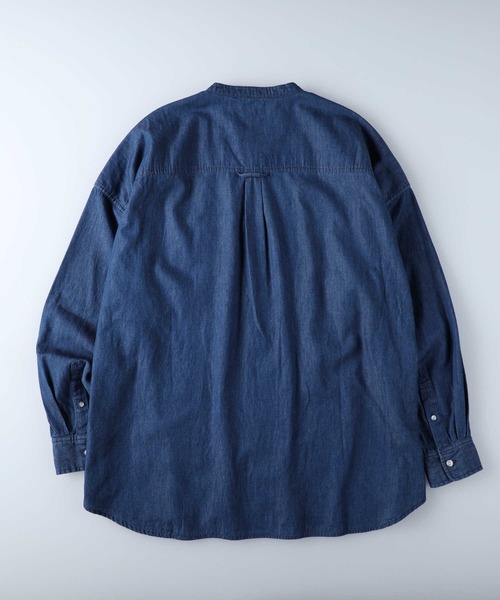 BACK NUMBER（バックナンバー）の「【BACK NUMBER】ビッグシルエットスタンドカラーシャツ（シャツ/ブラウス・メンズ・ダークインディゴブルー・S/M/L）」の10枚目の写真