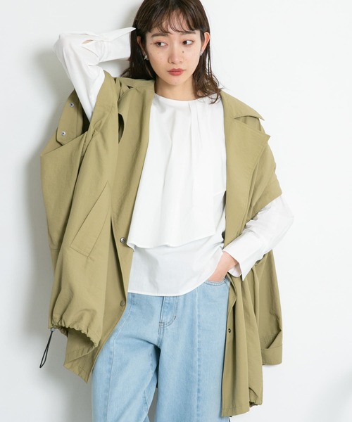 KBF（ケイビーエフ）の「アシメマントブラウス（シャツ/ブラウス・レディース・オフホワイト/ベージュ系その他/ブルー系その他/ブラック・ONE）」の22枚目の写真