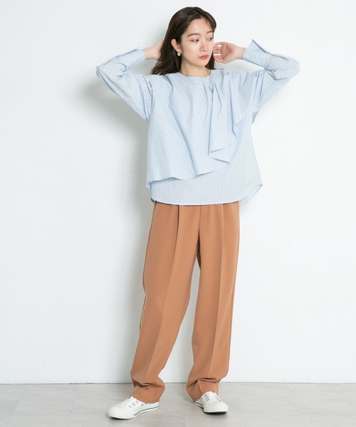 KBF（ケイビーエフ）の「アシメマントブラウス（シャツ/ブラウス・レディース・オフホワイト/ベージュ系その他/ブルー系その他/ブラック・ONE）」の8枚目の写真