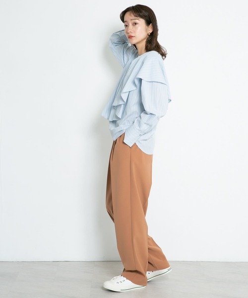 KBF（ケイビーエフ）の「アシメマントブラウス（シャツ/ブラウス・レディース・オフホワイト/ベージュ系その他/ブルー系その他/ブラック・ONE）」の20枚目の写真