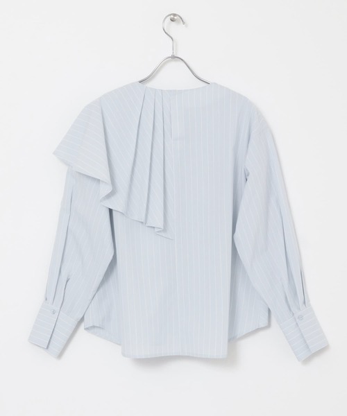 KBF（ケイビーエフ）の「アシメマントブラウス（シャツ/ブラウス・レディース・オフホワイト/ベージュ系その他/ブルー系その他/ブラック・ONE）」の10枚目の写真