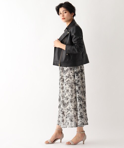 OPAQUE.CLIP（オペークドットクリップ）の「◆シンセティックレザー ライダースジャケット（ライダースジャケット・レディース・ベージュ/ブラック・40/36/34/42/38）」の15枚目の写真