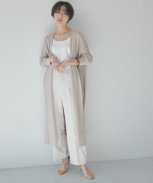 AMERICAN HOLIC(アメリカンホリック)の「UVカット丈違いニュアンスカーディガン(カーディガン/ボレロ・レディース・ライトベージュ/チャコールグレー/ブラック・L/M)」の1枚目の写真