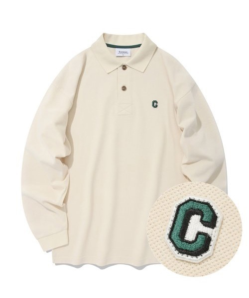 COVERNAT(カバーナット)の「【COVERNAT】PIQUE CREWNECK / カバーナット ワンポイントロゴ ピケ クルーネック スウェット(スウェット・メンズ・ブラック/グリーン/アイボリー/ストライプ・SMALL/MEDIUM/LARGE)」の3枚目の写真