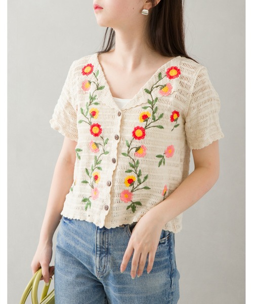 セール 花刺繍クロシェカーディガン カーディガン ボレロ Spray スプレイ のファッション通販 Zozotown