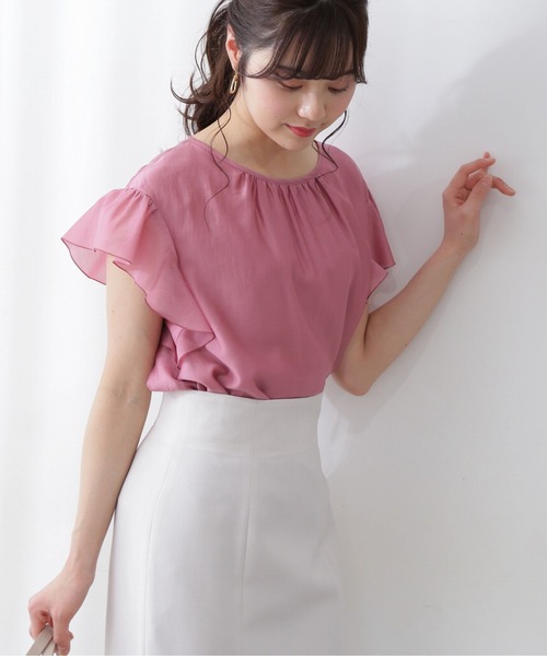 PROPORTION BODY DRESSING（プロポーションボディドレッシング）の「ダブルリボンシアーブラウス / 1212110502（シャツ/ブラウス・レディース・ピンク/グレー/ホワイト系その他・SMALL/MEDIUM）」の3枚目の写真