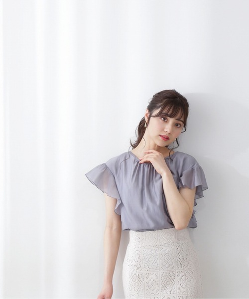 PROPORTION BODY DRESSING（プロポーションボディドレッシング）の「ダブルリボンシアーブラウス / 1212110502（シャツ/ブラウス・レディース・ピンク/グレー/ホワイト系その他・SMALL/MEDIUM）」の9枚目の写真