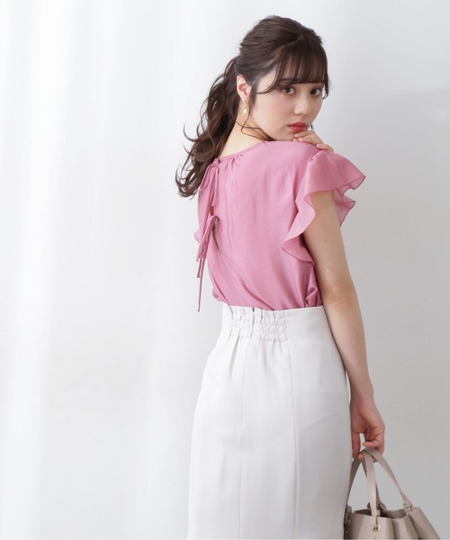 PROPORTION BODY DRESSING（プロポーションボディドレッシング）の「ダブルリボンシアーブラウス / 1212110502（シャツ/ブラウス・レディース・ピンク/グレー/ホワイト系その他・SMALL/MEDIUM）」の7枚目の写真