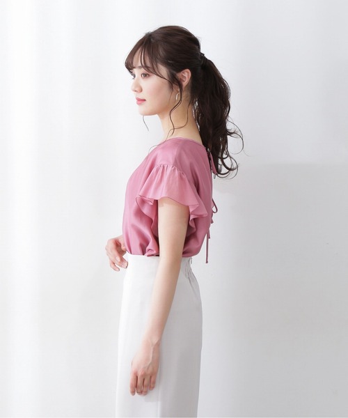 PROPORTION BODY DRESSING（プロポーションボディドレッシング）の「ダブルリボンシアーブラウス / 1212110502（シャツ/ブラウス・レディース・ピンク/グレー/ホワイト系その他・SMALL/MEDIUM）」の6枚目の写真