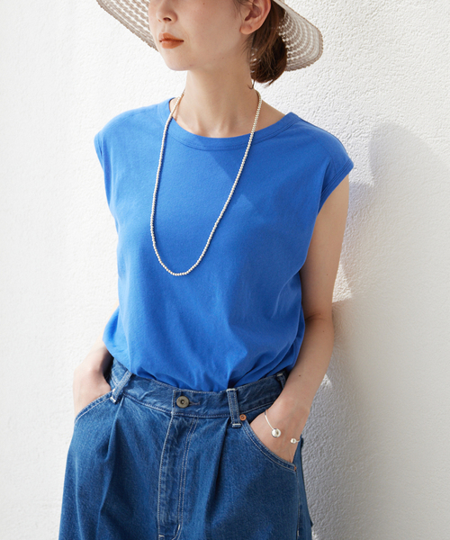 SLOBE IENA(スローブイエナ)の「ハイスピン天竺タンク(タンクトップ・レディース・ホワイト/ブラック/ブラウン/オレンジ/ブルー系その他・FREE)」の5枚目の写真