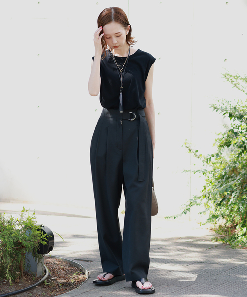 SLOBE IENA(スローブイエナ)の「ハイスピン天竺タンク(タンクトップ・レディース・ホワイト/ブラック/ブラウン/オレンジ/ブルー系その他・FREE)」の14枚目の写真