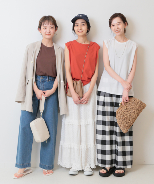 SLOBE IENA(スローブイエナ)の「ハイスピン天竺タンク(タンクトップ・レディース・ホワイト/ブラック/ブラウン/オレンジ/ブルー系その他・FREE)」の7枚目の写真