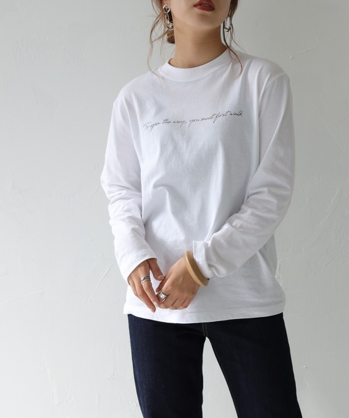 HER CLOSET(ハークローゼット)の「【shemoshelly】5.6オンス片面プリントロゴロンT(Tシャツ/カットソー・レディース・ホワイト/ブラック・S)」の14枚目の写真