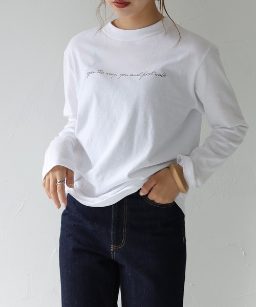 HER CLOSET(ハークローゼット)の「【shemoshelly】5.6オンス片面プリントロゴロンT(Tシャツ/カットソー・レディース・ホワイト/ブラック・S)」の15枚目の写真
