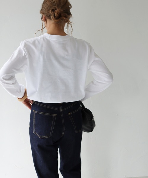 HER CLOSET(ハークローゼット)の「【shemoshelly】5.6オンス片面プリントロゴロンT(Tシャツ/カットソー・レディース・ホワイト/ブラック・S)」の17枚目の写真