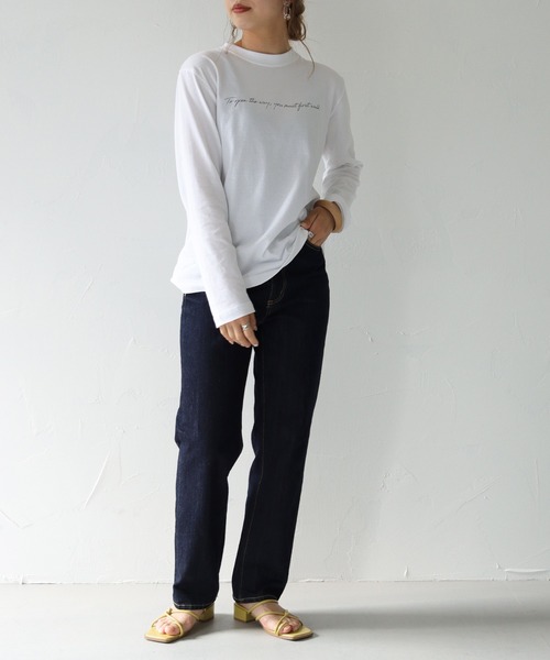 HER CLOSET(ハークローゼット)の「【shemoshelly】5.6オンス片面プリントロゴロンT(Tシャツ/カットソー・レディース・ホワイト/ブラック・S)」の21枚目の写真