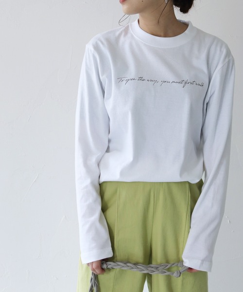 HER CLOSET(ハークローゼット)の「【shemoshelly】5.6オンス片面プリントロゴロンT(Tシャツ/カットソー・レディース・ホワイト/ブラック・S)」の4枚目の写真