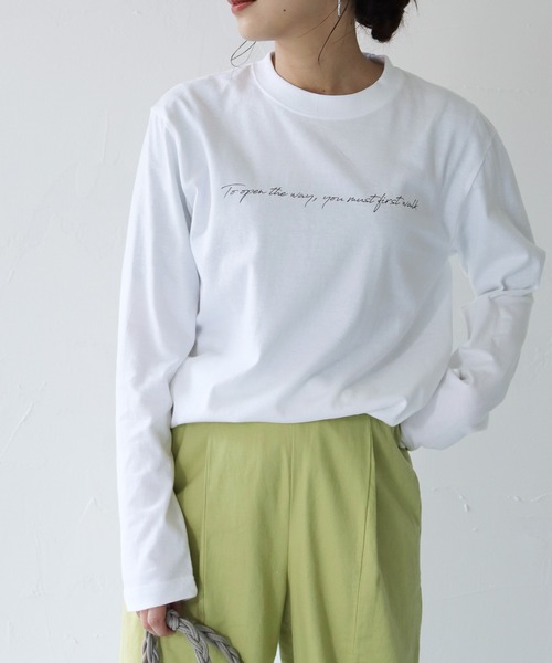 HER CLOSET(ハークローゼット)の「【shemoshelly】5.6オンス片面プリントロゴロンT(Tシャツ/カットソー・レディース・ホワイト/ブラック・S)」の3枚目の写真