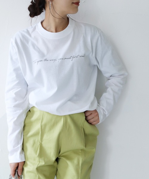 HER CLOSET(ハークローゼット)の「【shemoshelly】5.6オンス片面プリントロゴロンT(Tシャツ/カットソー・レディース・ホワイト/ブラック・S)」の5枚目の写真