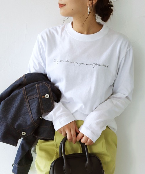 HER CLOSET(ハークローゼット)の「【shemoshelly】5.6オンス片面プリントロゴロンT(Tシャツ/カットソー・レディース・ホワイト/ブラック・S)」の8枚目の写真