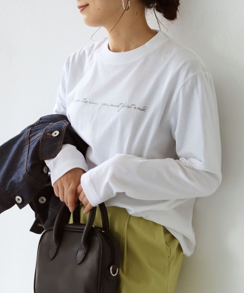 HER CLOSET(ハークローゼット)の「【shemoshelly】5.6オンス片面プリントロゴロンT(Tシャツ/カットソー・レディース・ホワイト/ブラック・S)」の9枚目の写真