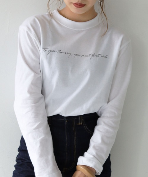 HER CLOSET(ハークローゼット)の「【shemoshelly】5.6オンス片面プリントロゴロンT(Tシャツ/カットソー・レディース・ホワイト/ブラック・S)」の11枚目の写真