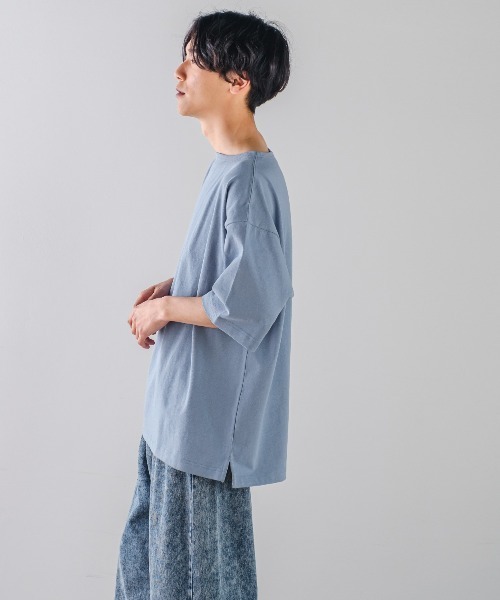 improves(インプローブス)の「USコットン ワイドシルエット 半袖バスクシャツ(Tシャツ/カットソー・メンズ・ブラック/オフホワイト/ブルー/A/B/C・MEDIUM/LARGE)」の14枚目の写真