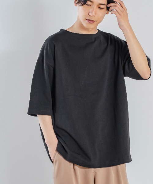 improves(インプローブス)の「USコットン ワイドシルエット 半袖バスクシャツ(Tシャツ/カットソー・メンズ・ブラック/オフホワイト/ブルー/A/B/C・MEDIUM/LARGE)」の7枚目の写真