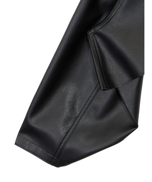ROUND SHORT SYNTHETIC LEATHER JACKET（その他アウター