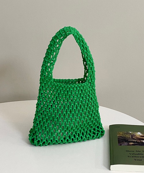 aimoha（アイモハ）の「編みハンドバッグ（ハンドバッグ・レディース・ホワイト/ブラック/ベージュ/グリーン/ブルー/イエロー/イエロー系その他2・FREE）」の5枚目の写真
