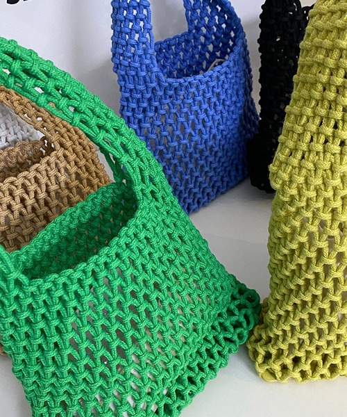 aimoha（アイモハ）の「編みハンドバッグ（ハンドバッグ・レディース・ホワイト/ブラック/ベージュ/グリーン/ブルー/イエロー/イエロー系その他2・FREE）」の20枚目の写真