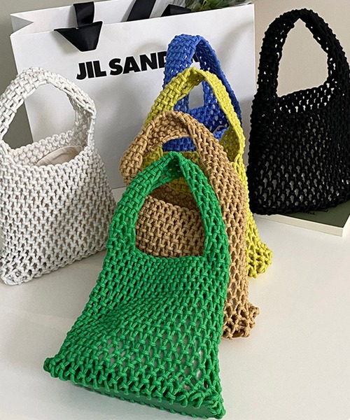 aimoha（アイモハ）の「編みハンドバッグ（ハンドバッグ・レディース・ホワイト/ブラック/ベージュ/グリーン/ブルー/イエロー/イエロー系その他2・FREE）」の21枚目の写真