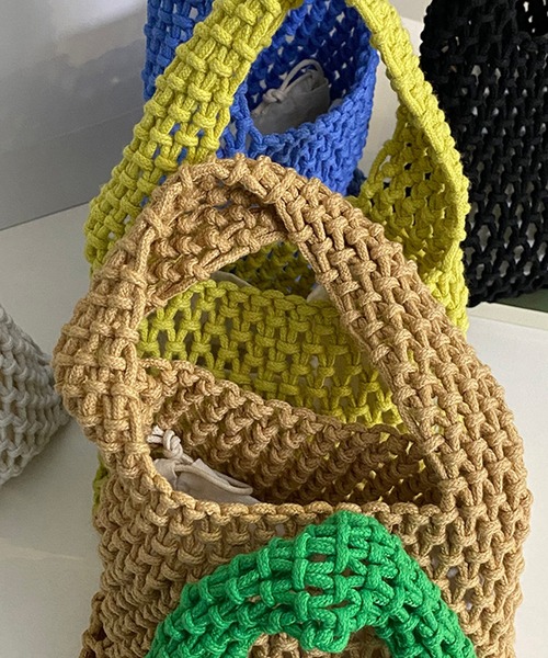 aimoha（アイモハ）の「編みハンドバッグ（ハンドバッグ・レディース・ホワイト/ブラック/ベージュ/グリーン/ブルー/イエロー/イエロー系その他2・FREE）」の22枚目の写真