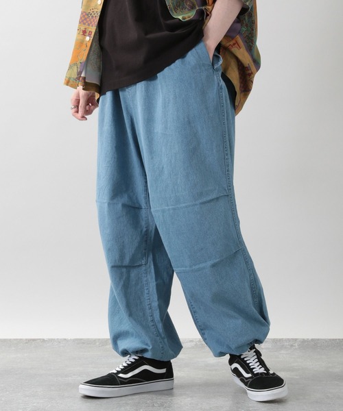 RAGEBLUE（レイジブルー）の「綿麻デニムスノールーズパンツ（カーゴ