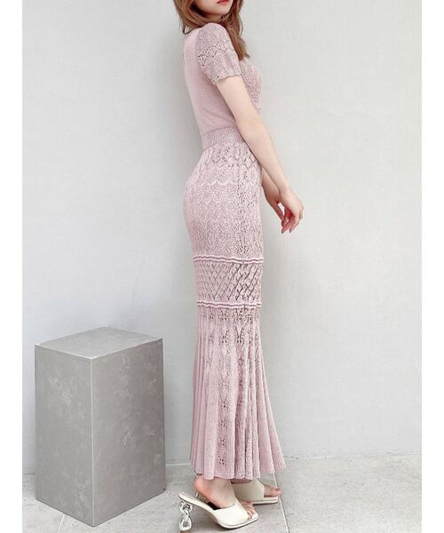 RESEXXY(リゼクシー)の「クロシェニットマーメイドワンピース(ワンピース・レディース・ブラック/ピンク/ブルー/アイボリー・FREE)」の4枚目の写真