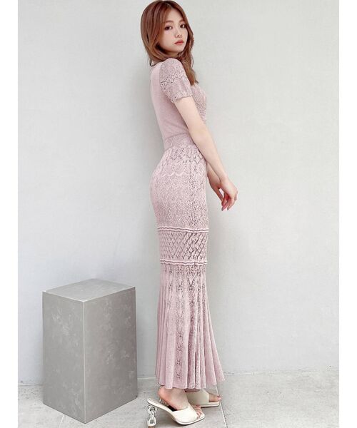 RESEXXY(リゼクシー)の「クロシェニットマーメイドワンピース(ワンピース・レディース・ブラック/ピンク/ブルー/アイボリー・FREE)」の5枚目の写真