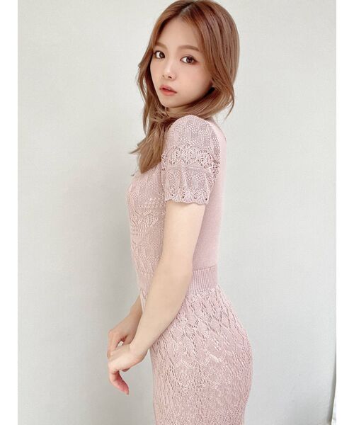 RESEXXY(リゼクシー)の「クロシェニットマーメイドワンピース(ワンピース・レディース・ブラック/ピンク/ブルー/アイボリー・FREE)」の7枚目の写真