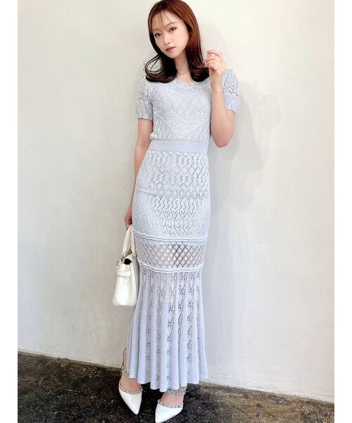 RESEXXY(リゼクシー)の「クロシェニットマーメイドワンピース(ワンピース・レディース・ブラック/ピンク/ブルー/アイボリー・FREE)」の14枚目の写真