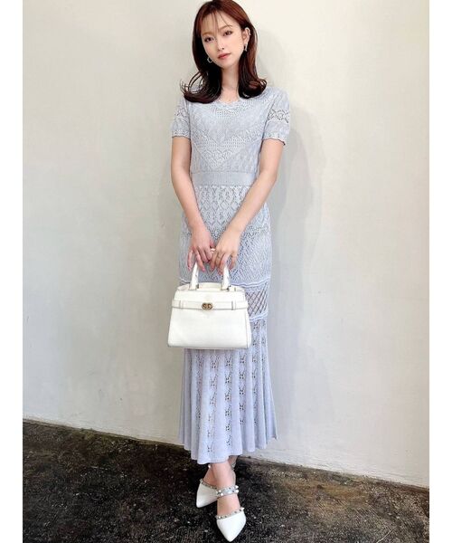 RESEXXY(リゼクシー)の「クロシェニットマーメイドワンピース(ワンピース・レディース・ブラック/ピンク/ブルー/アイボリー・FREE)」の15枚目の写真