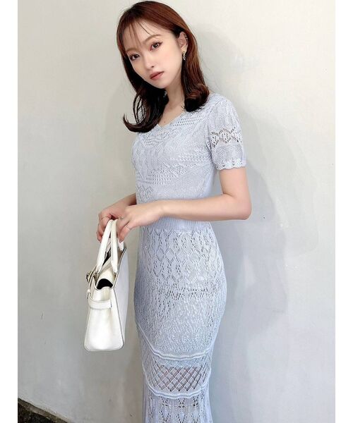 RESEXXY(リゼクシー)の「クロシェニットマーメイドワンピース(ワンピース・レディース・ブラック/ピンク/ブルー/アイボリー・FREE)」の18枚目の写真