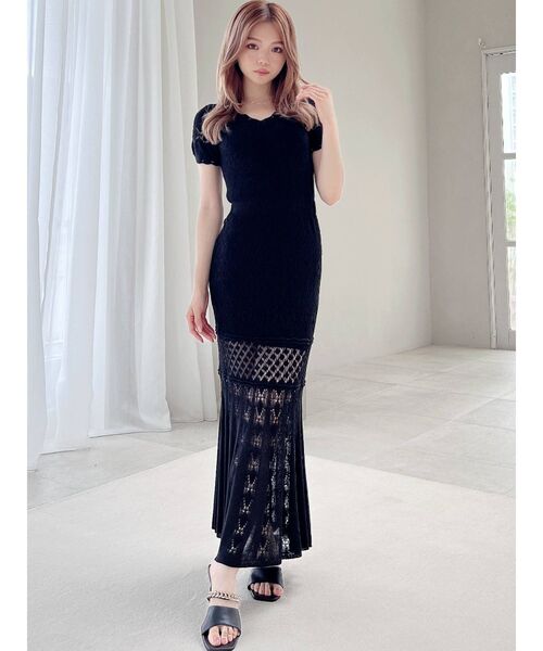 RESEXXY(リゼクシー)の「クロシェニットマーメイドワンピース(ワンピース・レディース・ブラック/ピンク/ブルー/アイボリー・FREE)」の21枚目の写真