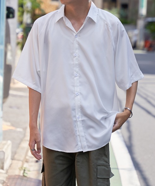 MAISON CLUB(メゾンクラブ)の「【MAISON CLUB】シンプルルーズカジュアルシャツ SCCH017 ※(シャツ/ブラウス・メンズ・ホワイト/ブラック/グレー/ブルー・FREE)」の2枚目の写真